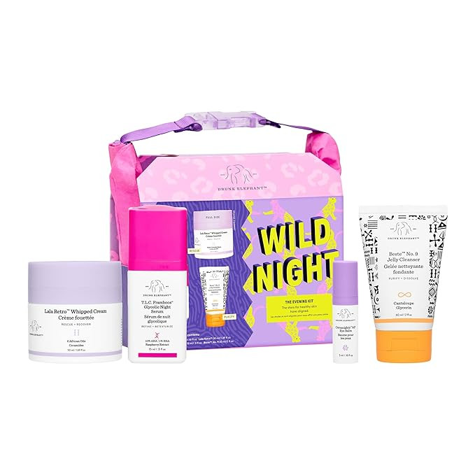 Drunk Elephant Wild Night: The Evening Kit: includes Lala Retro Whipped Cream, T.L.C. Framboos Gl... | Amazon (US)