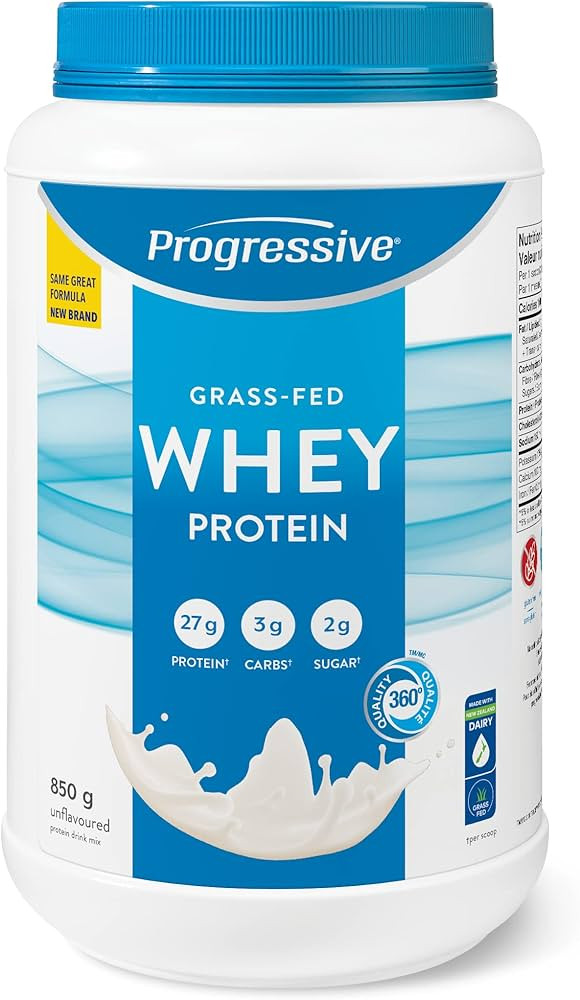 Progressive Grass-Fed 100% Whey Protein Powder- 27g of New Zealand Whey Concentrate per Scoop for... | Amazon (CA)