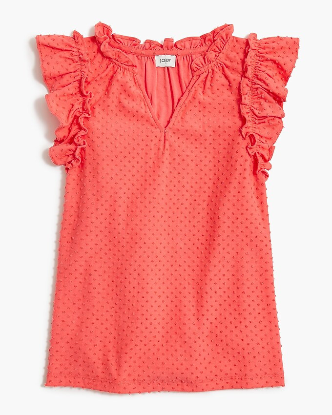 Ruffle-sleeve clip-dot top | J.Crew Factory