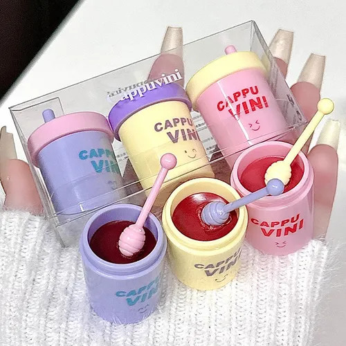 Cappuvini - Set of 3: Moisturizing Milk Tea Cup Lip Gloss | YesStyle | YesStyle Global