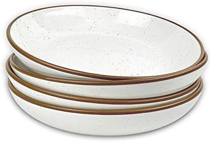 Mora Ceramic Large Pasta Bowls 30oz, Set of 4 - Serving, Salad, Dinner, etc Plate/Wide Bowl - Mic... | Amazon (US)