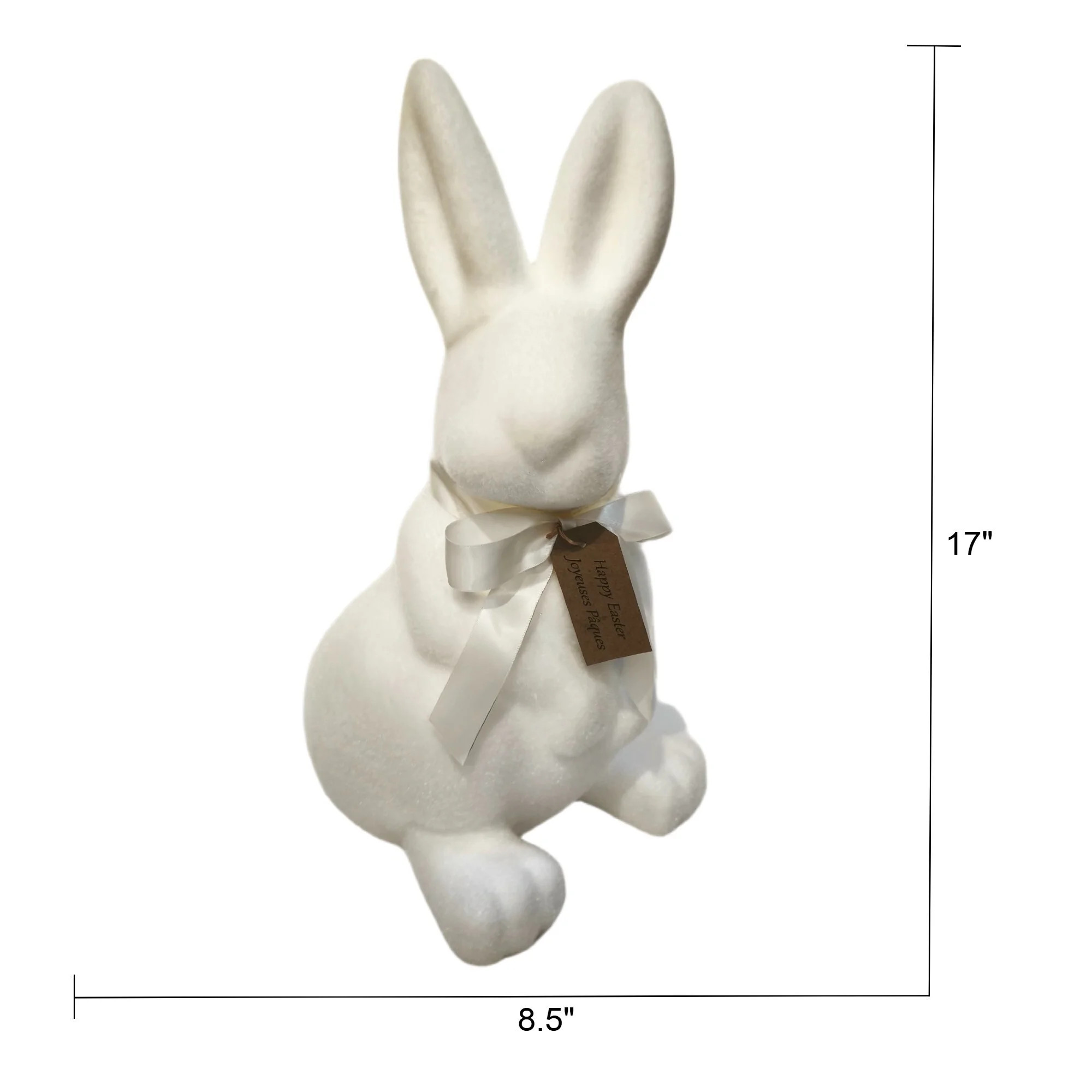 Easter white flocked sitting bunny, 17", by way to celebrate | Walmart (CA)