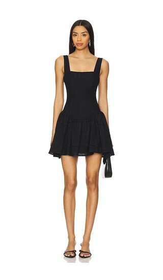 Corset Peplum Mini Dress in Black Multi | Revolve Clothing (Global)