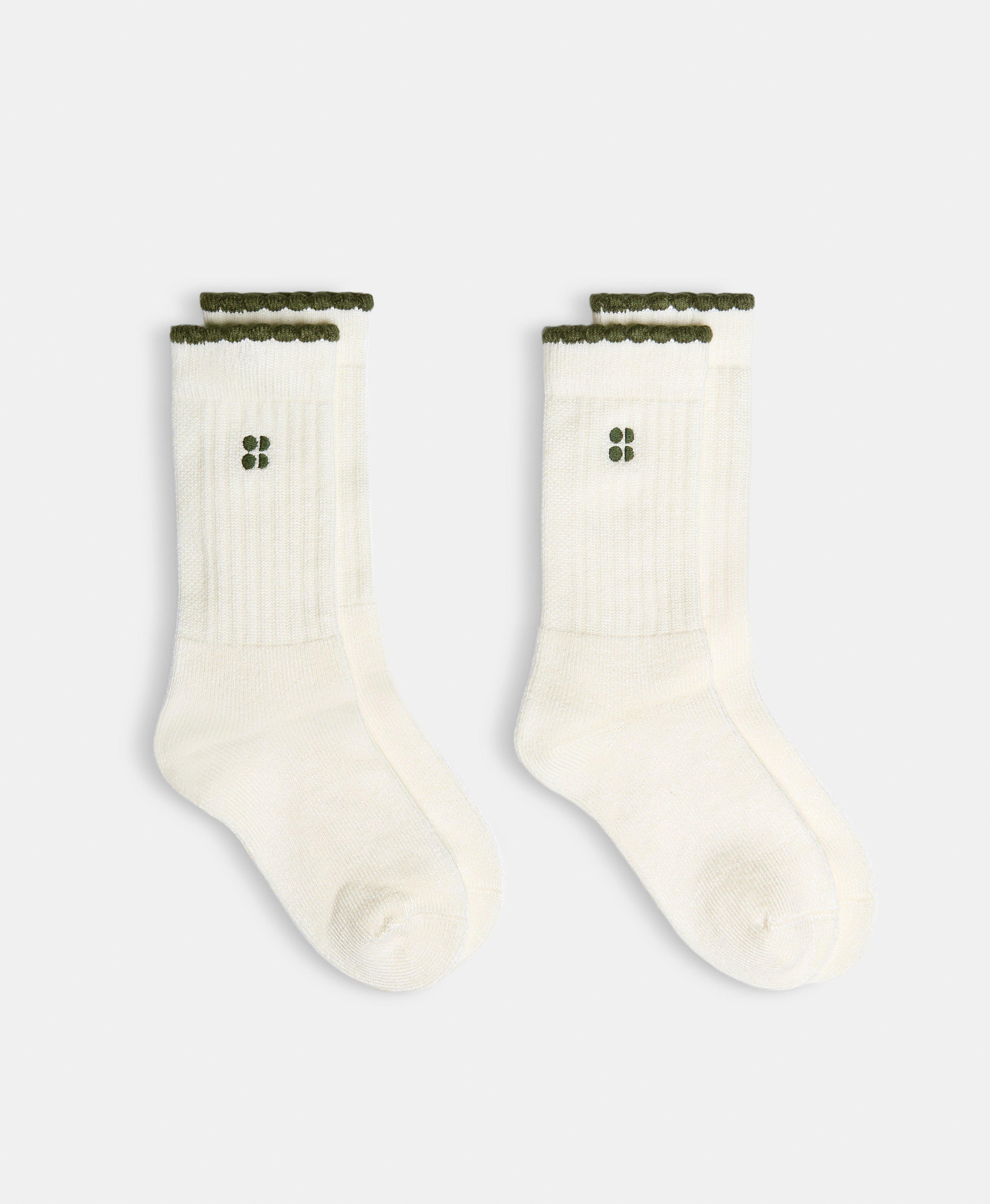 Thermal Lifestyle Socks 2 Pack  - NoriGreen CremeBeige | Women's Sports Socks | Sweaty Betty | Sweaty Betty UK
