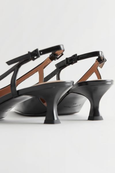 Slingback Leather Pumps | H&M (UK, MY, IN, SG, PH, TW, HK)