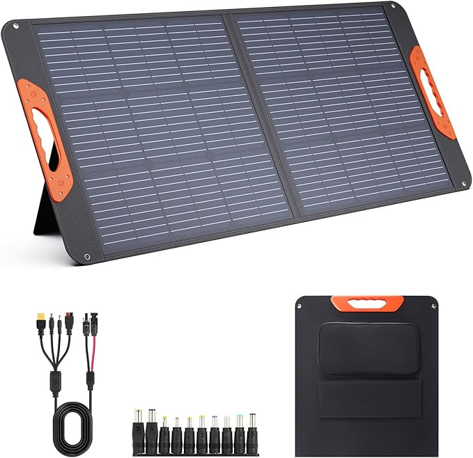 100W Portable Solar Panel,Monocrystalline Foldable Solar Charger MC-4 Cable for Power Station,QC3... | Amazon (US)