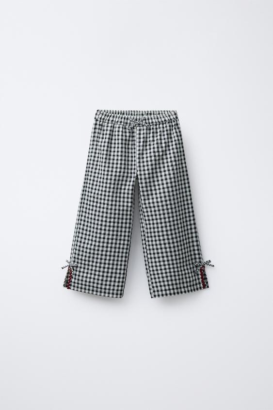 GINGHAM CULOTTES WITH WAVY TRIM | Zara US