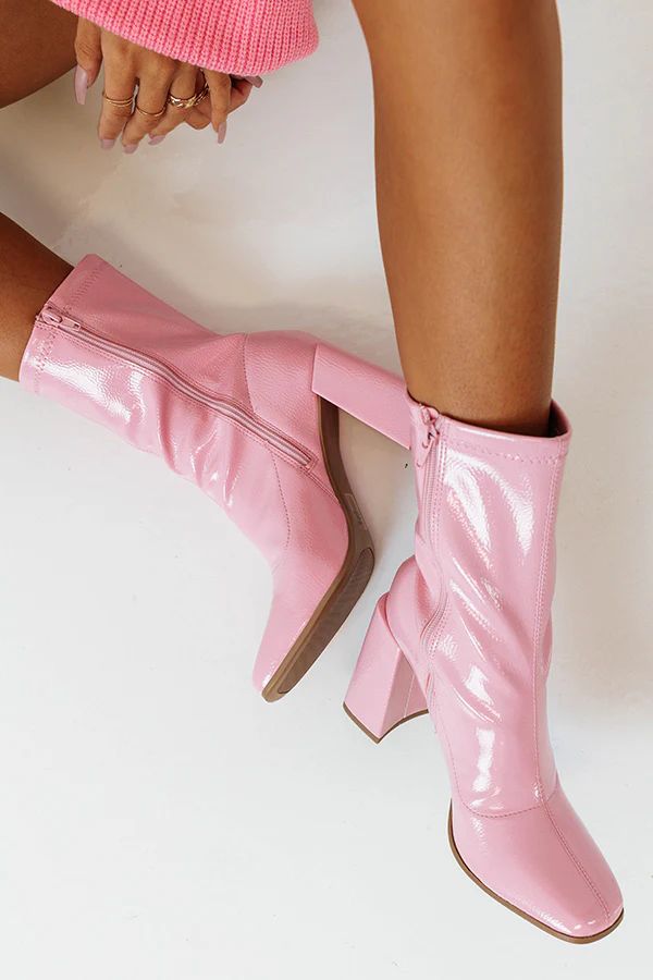 The Lia Patent Boot In Pink • Impressions Online Boutique | Impressions Online Boutique