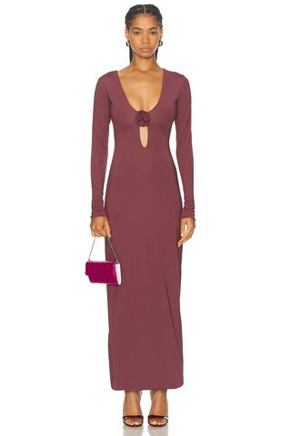 Maygel Coronel Lucir Dress in Wine | FWRD 