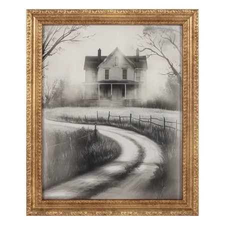 My Texas House Haunted Path Halloween Art 9x11 Framed Print Under Glass | Walmart (US)