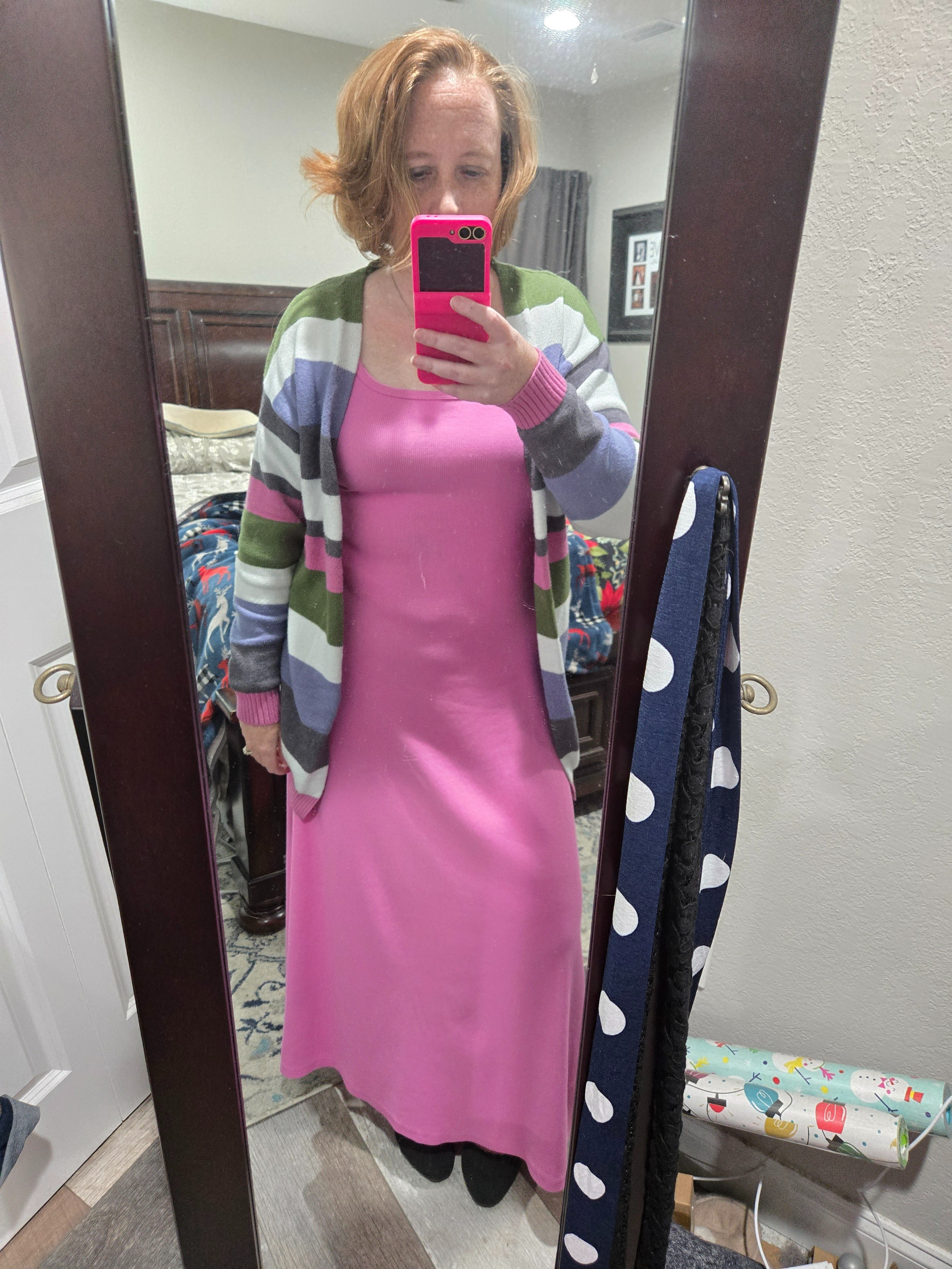 Who says dressing for warmth has to be in shades of blah? The cardigan I'm linking is the exact same pattern as this one; the only difference I can see is that it has pockets and mine does not. 

 #LTKootd #LTKPetite #LTKStyleTip