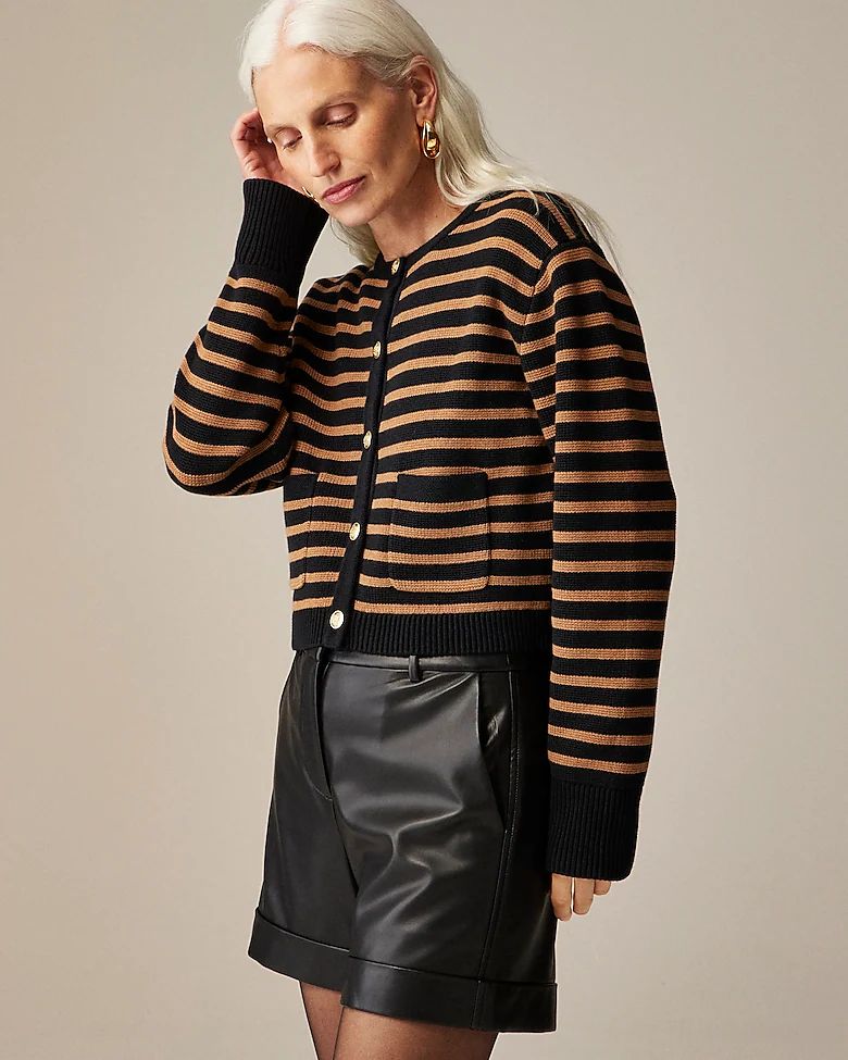 New relaxed Emilie sweater lady jacket in stripe | J. Crew US