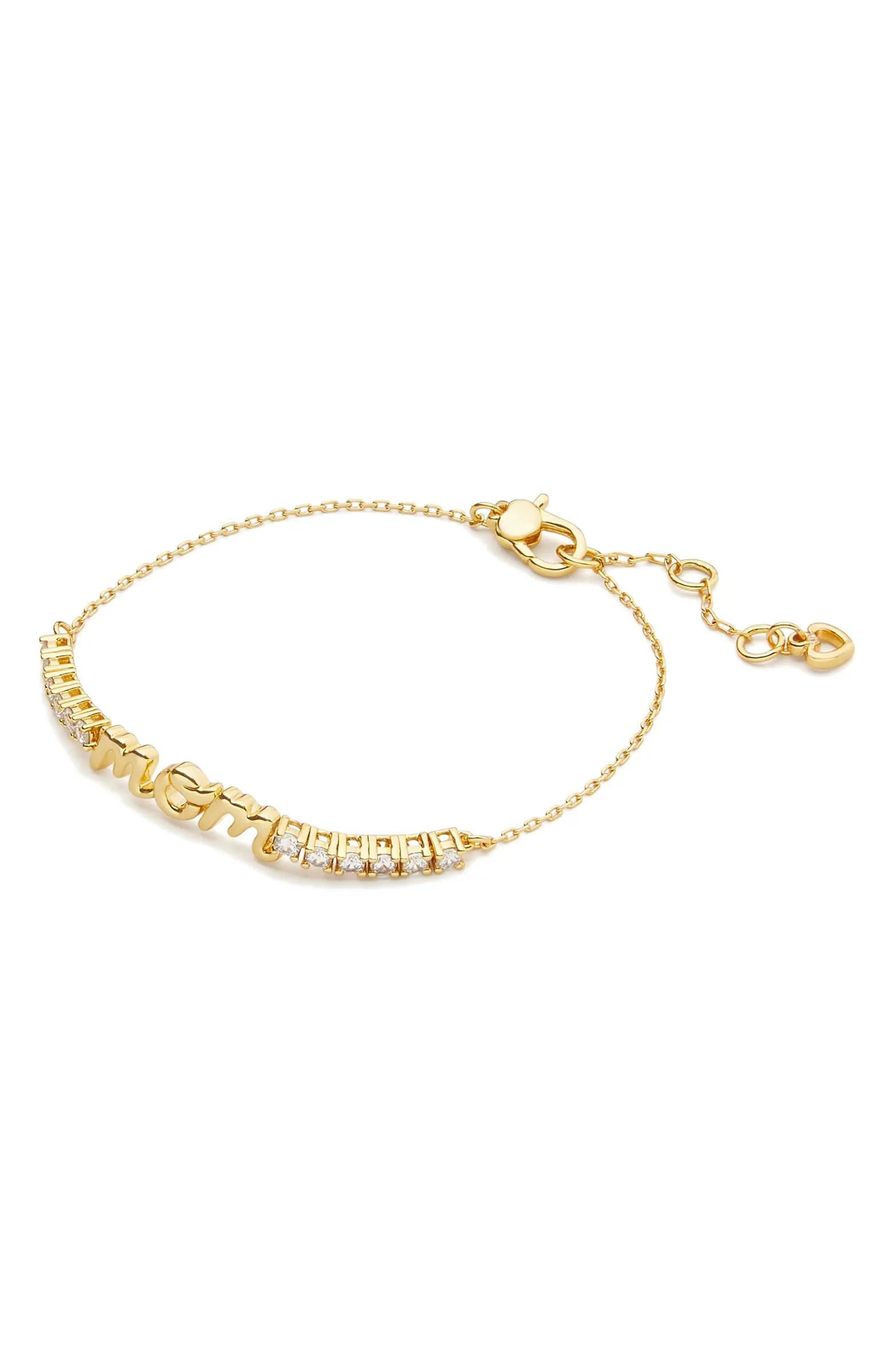 love you mom cubic zirconia bracelet | Nordstrom