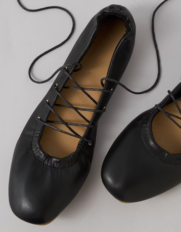AE Lace-Up Ballet Flat | American Eagle Outfitters (US & CA)
