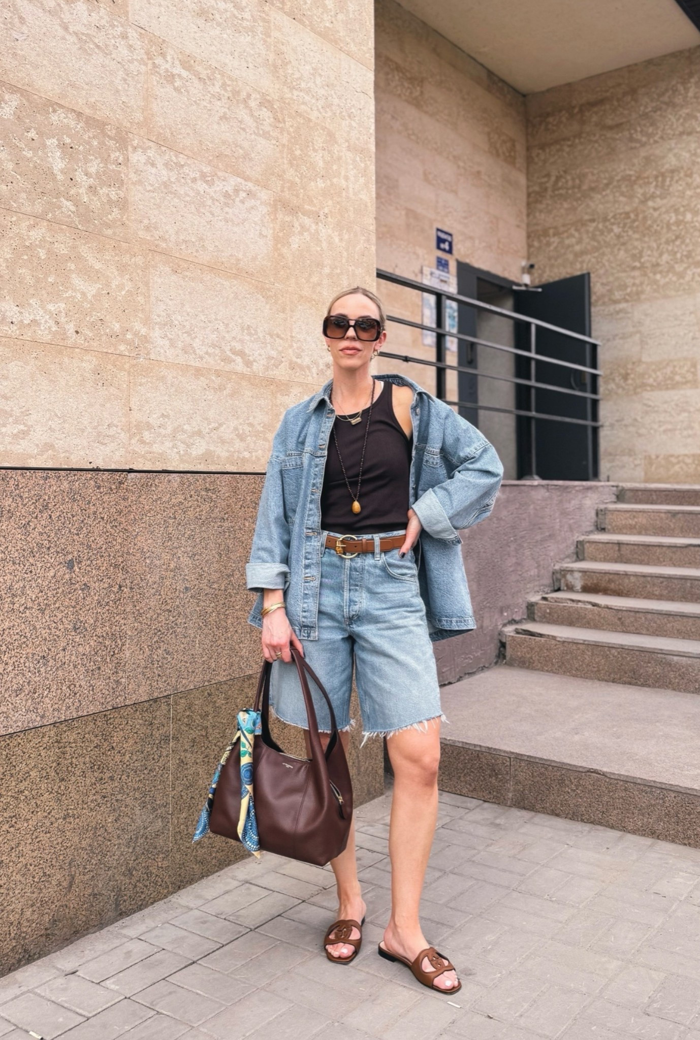 My handbag is currently 20% off!

Casual summer outfit, denim on denim, all denim outfit, denim bermuda shorts, Gucci sandals, style over 40

#LTKSaleAlert #LTKOver40 #LTKTravel