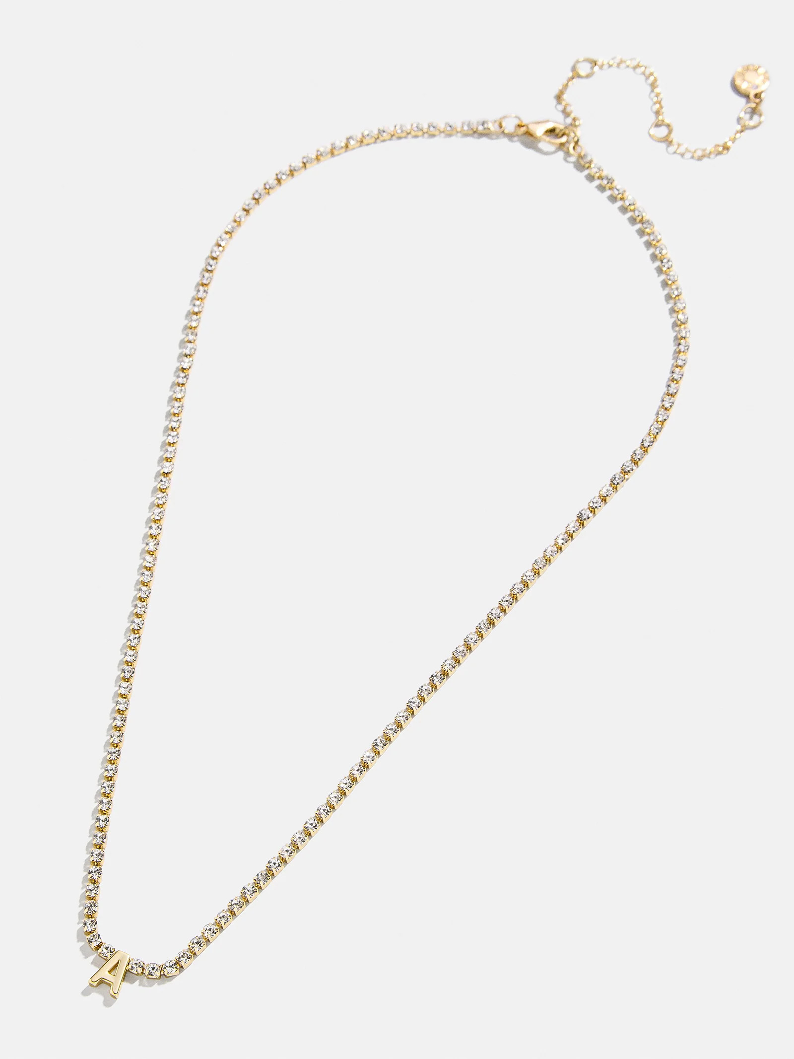 Ruth Initial Tennis Necklace - Gold/Pavé | BaubleBar (US)