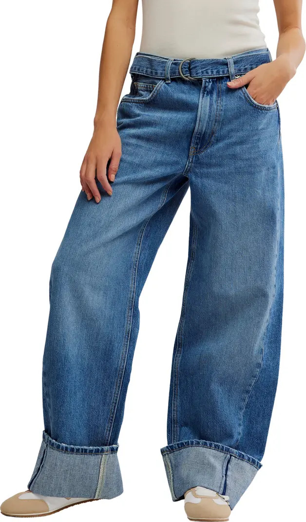 East Bay Belted Cuffed High Waist Wide Leg Jeans | Nordstrom Rack