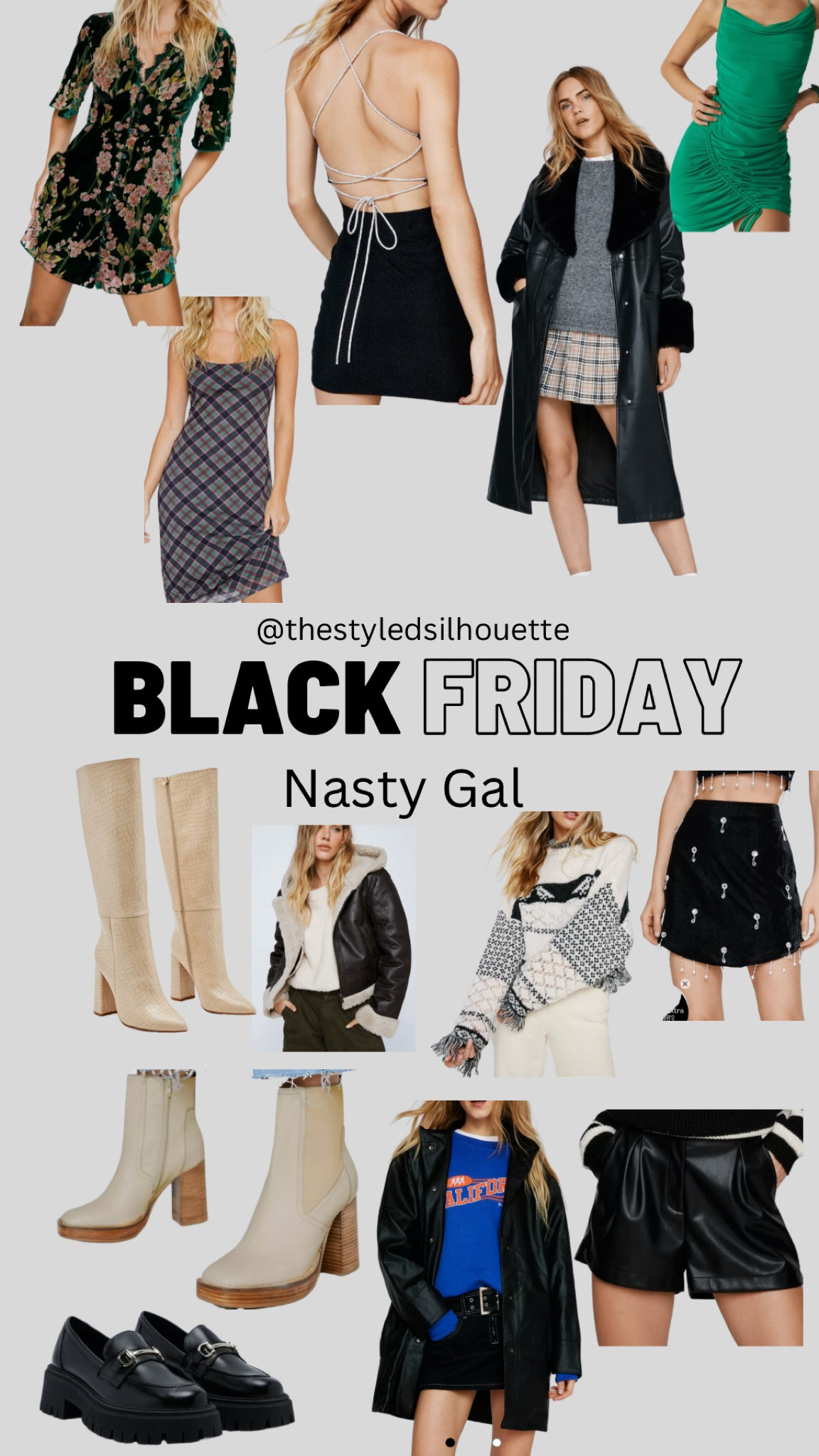 BLACK FRIDAY NASTY GAL// sale on jackets// sale on sweaters// sale on loafers// sale on boots// dresses on sale 

#LTKHoliday #LTKSeasonal #LTKCyberweek