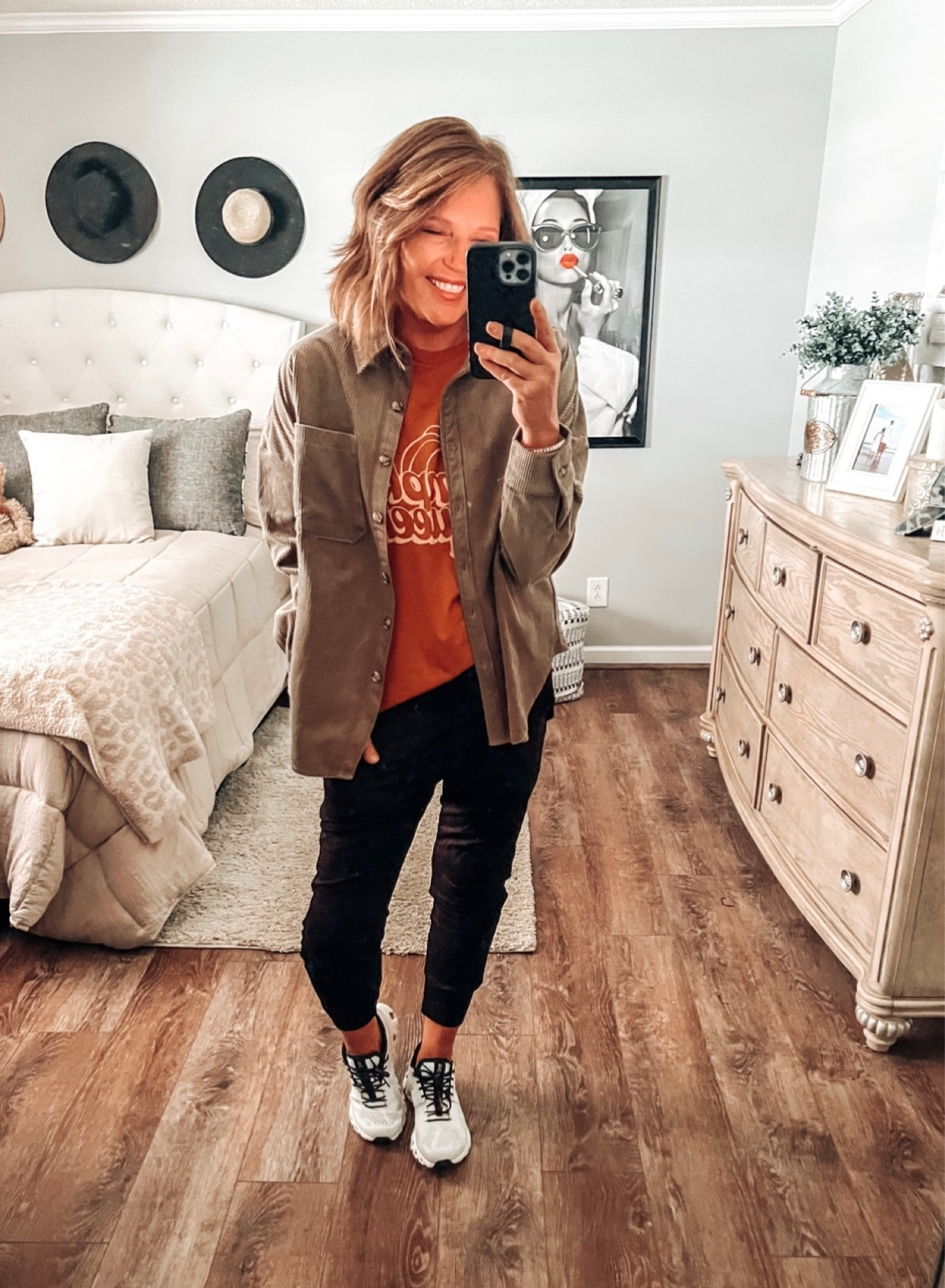 Olive corduroy lightweight shacket, Pumpkin Queen tee, Target joggers, ON sneakers 

Casual outfit, everyday outfit, fall fashion, joggers, fall outfit, weekend outfit, sneakers, sale, casual comfy

#LTKshoecrush #LTKunder50 #LTKsalealert