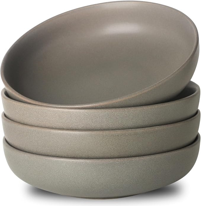 Pasta Bowls Set of 4, 34 oz Stoneware Salad Bowls, Ceramic Serving Bowls for Kitchen, Deep Pasta ... | Amazon (US)