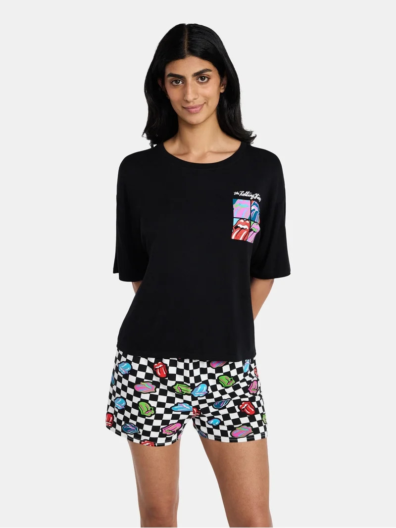 Rolling Stones Women's Pajama Set, 2-Piece, Sizes XS-3X | Walmart (US)