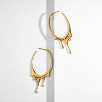 Dripping Oval M Hoop Earrings - Gold, Silver, Rose Statement Earrings, Unique Jewelry For Everyday W | Etsy (US)
