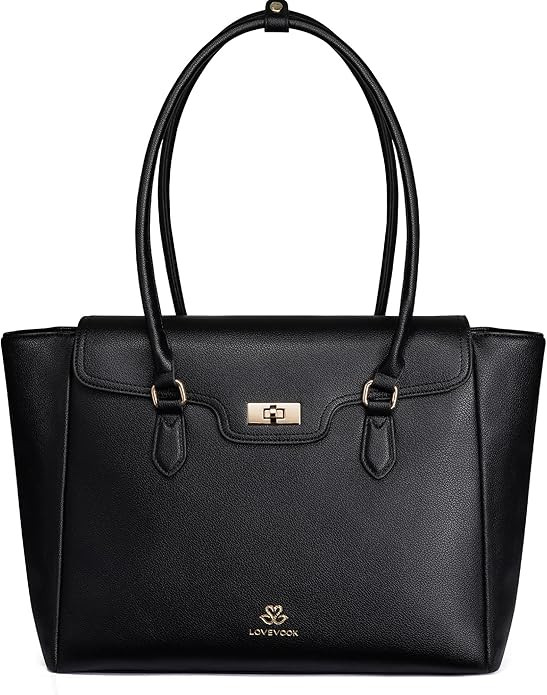 LOVEVOOK Laptop Bag for Women Soft Leather Work Bag, Office Shoulder Tote Purse Professional Brie... | Amazon (US)