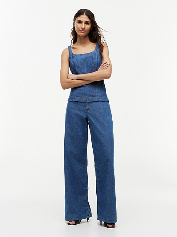 70s High Rise Wide Leg Jeans | Blue | Tommy Hilfiger | Tommy Hilfiger UK