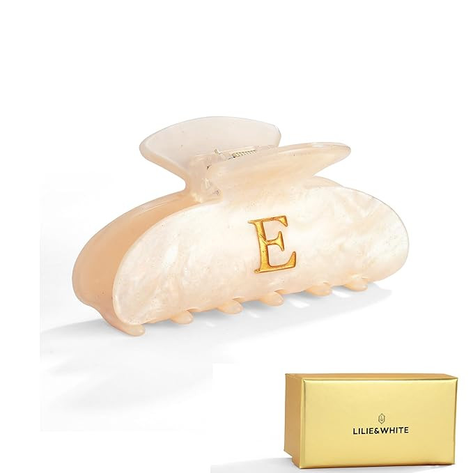 LILIE&WHITE Acrylic Letter Hair Clips For Women Stylish E Monogram Hair Claw Alphabet Hair Clip F... | Amazon (US)