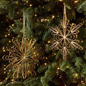 Metal Wire Snowflake Ornaments | West Elm (US)