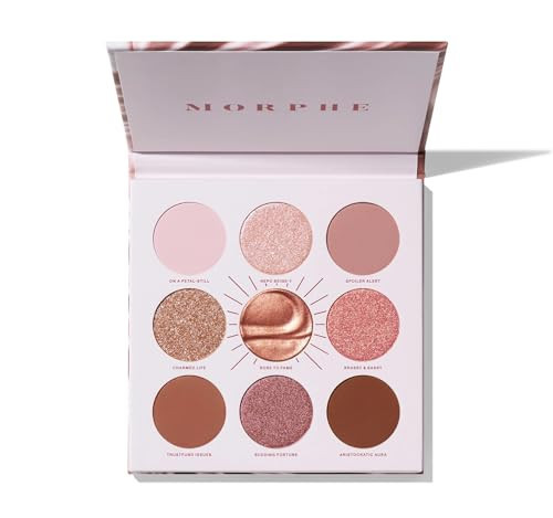 Morphe Rich & Foiled Artistry Palette - 9-Pan Metallic Eye Makeup Palette with Luxe Mattes, Shimmers, and Foil-Finishes - Mauve & Pink Colors with Luminous Shine - Rose to Fame (0.35 oz) | Amazon (US)