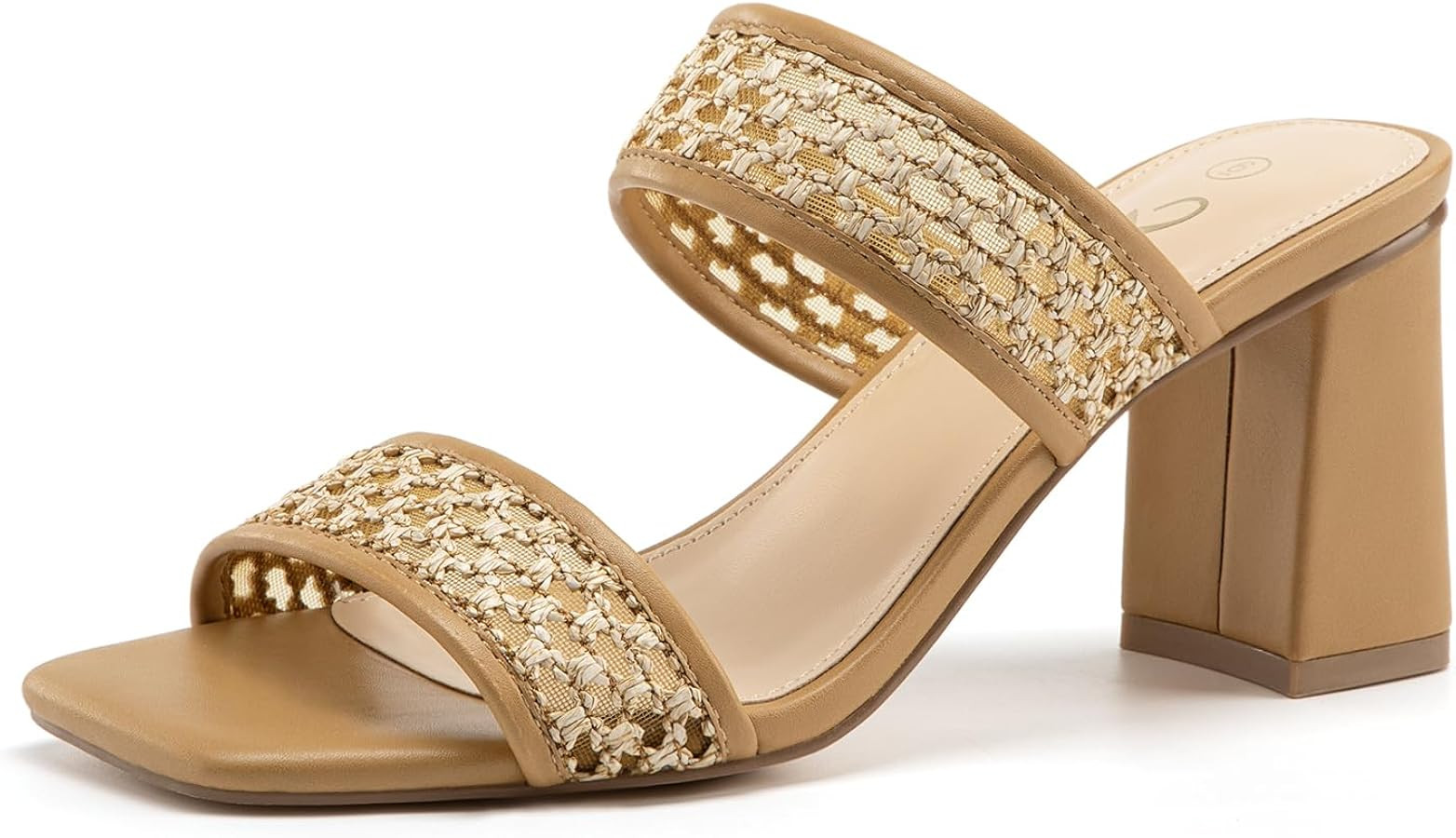 Athlefit Women's Braided Heeled Sandals Summer Square Open Toe Chunky Block Heels | Amazon (US)