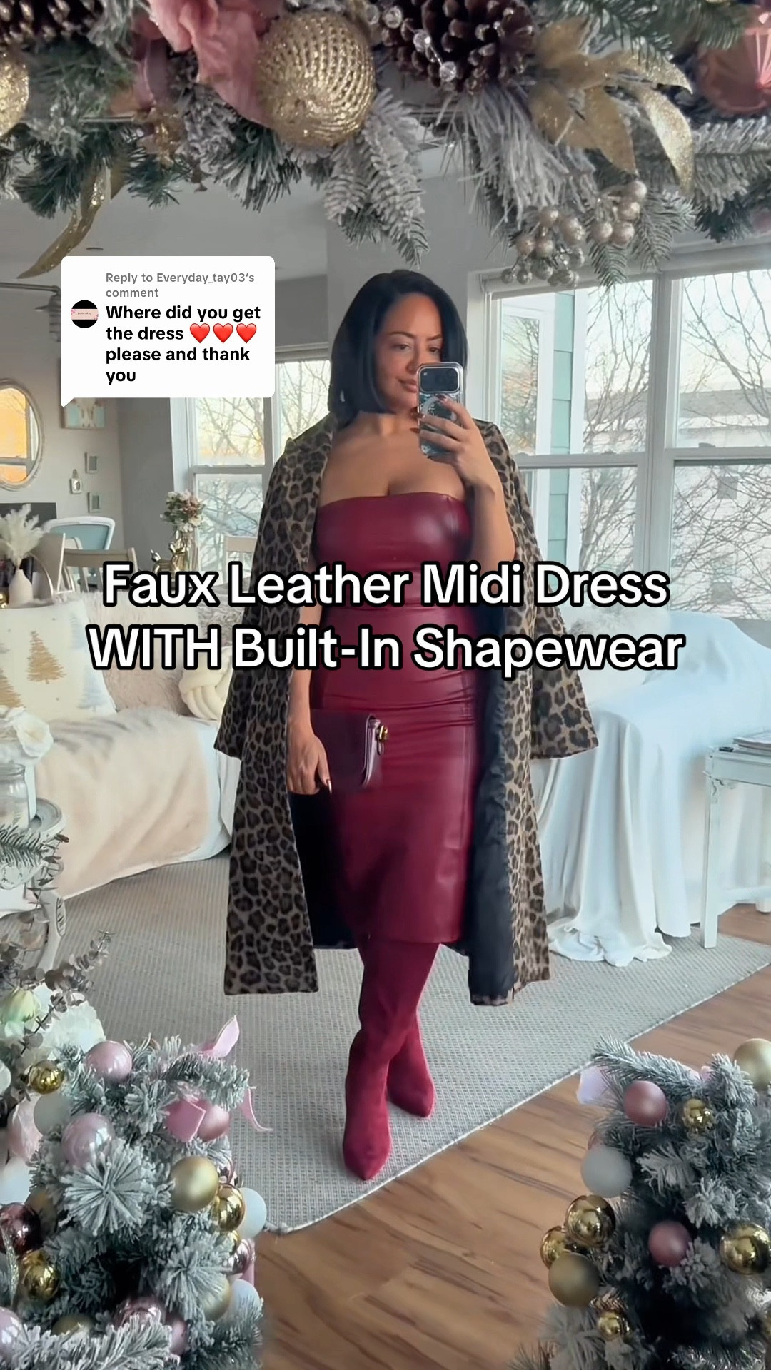 Faux Leather Midi Dress WITH Built-In Shapewear ❤️ Save 15% with heyrissyrozay 

burgundy outfit 
styling leather 
boots 
leopard coat 
winter date outfit
fall date outfit 
dinner outfit 

#LTKOver40 #LTKgrwm #LTKMidsize