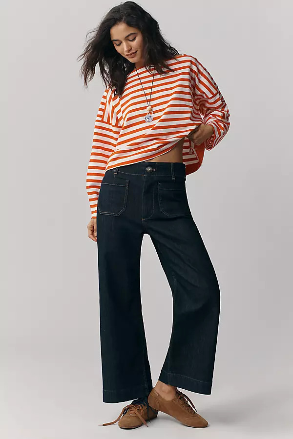 Colette High-Rise Wide-Leg Cropped Jeans | Anthropologie (US)