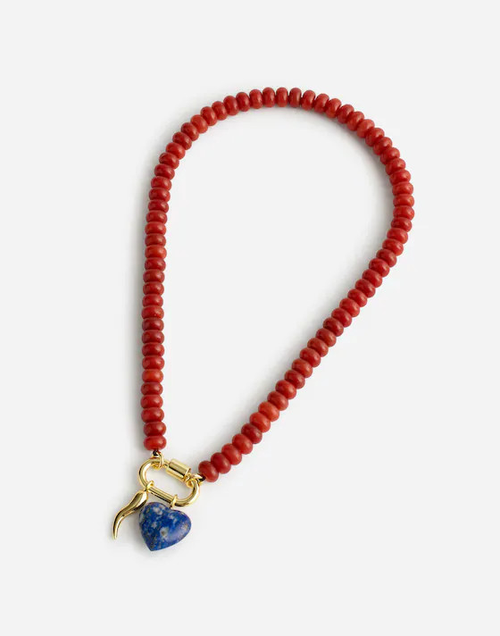 Semiprecious Beaded Carabiner Charm Necklace | Madewell | Madewell