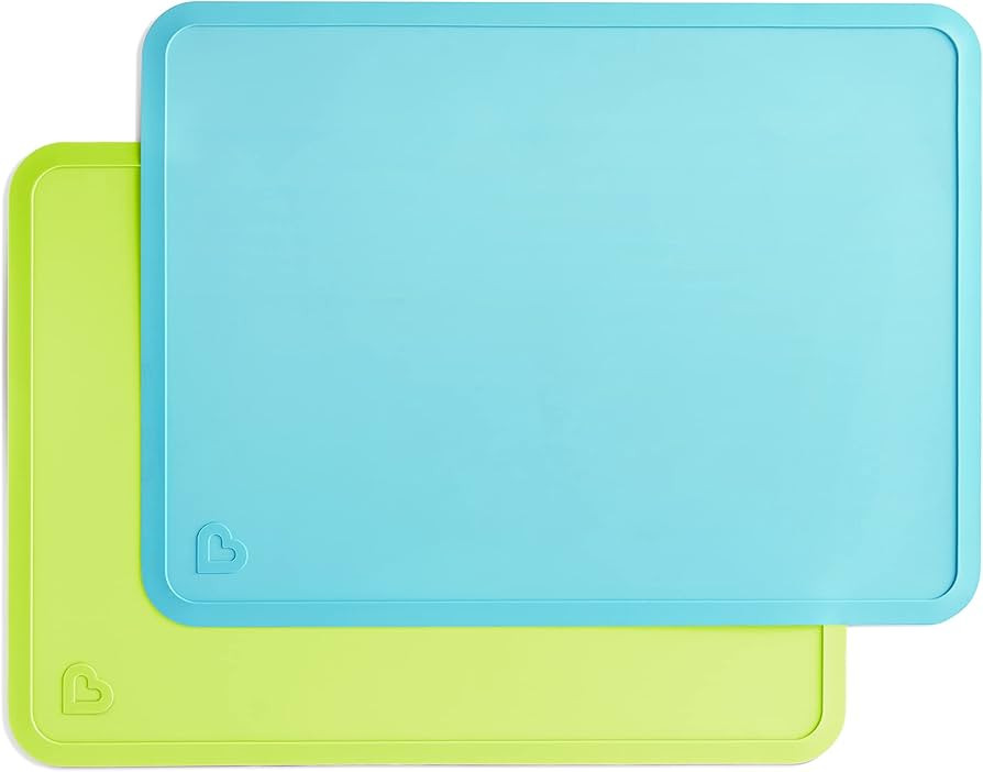 Munchkin® Spotless™ Silicone Placemats for Kids, 2 Pack, Blue/Green | Amazon (US)