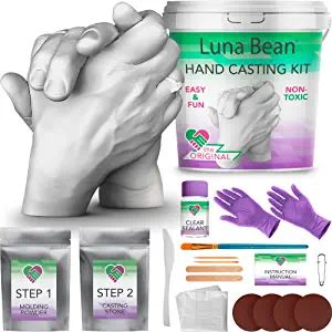 Luna Bean Hand Casting Kit Couples - Plaster Hand Mold Casting Kit, Unique Valentines Gift Ideas ... | Amazon (US)