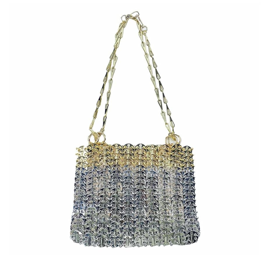 Novelty Metal Sequins Purse Hollow Out Metallic Evening Bag Glittering Ladies Crossbody Bag Beade... | Amazon (US)