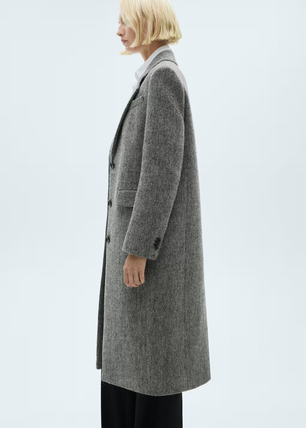 Flecked wool-blend coat - Women | MANGO United Kingdom | MANGO (UK)