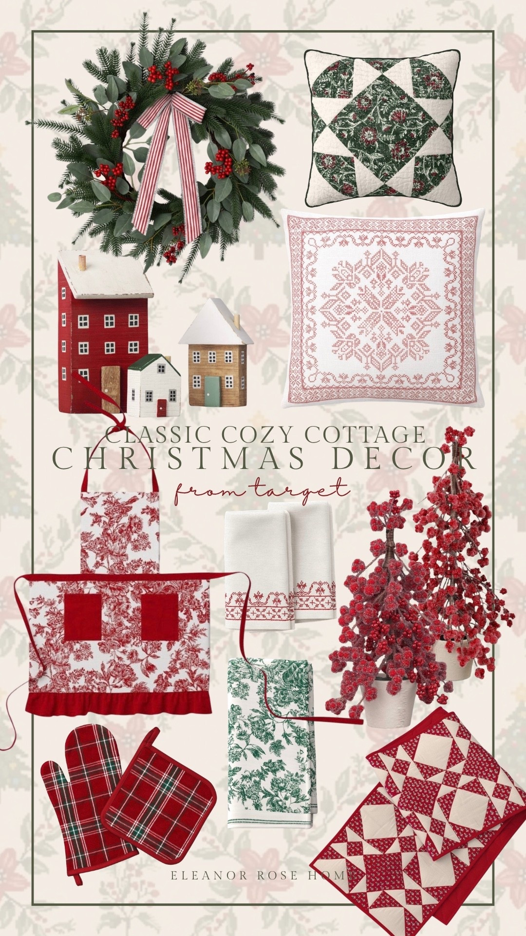 Classic cozy cottage Christmas decorations from Target!