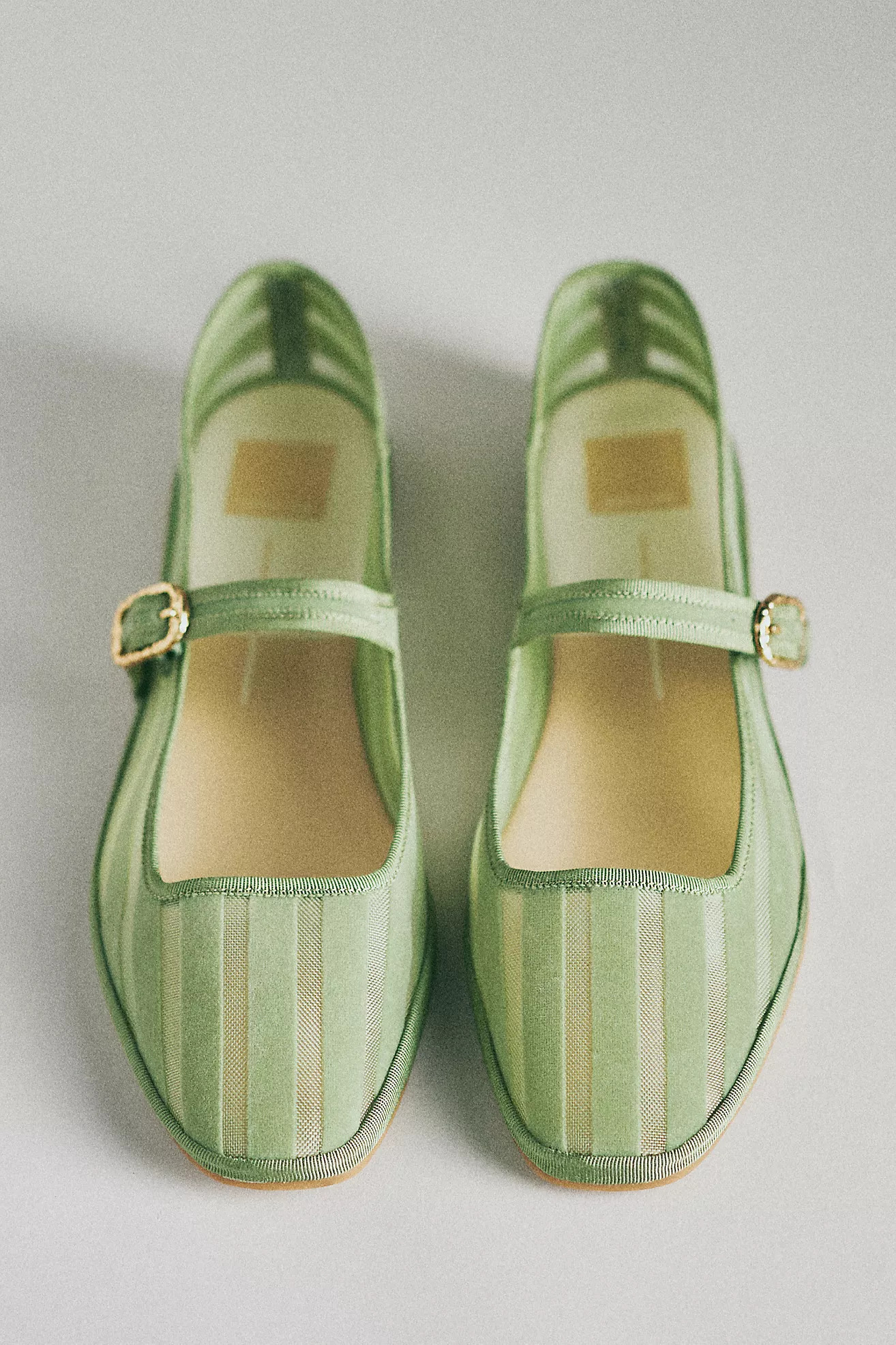 Dolce Vita Tameka Stripe Mesh Mary Jane Flats | Anthropologie (US)