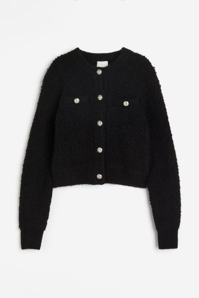 Bouclé Cardigan - Black - Ladies | H&M US | H&M (US + CA)