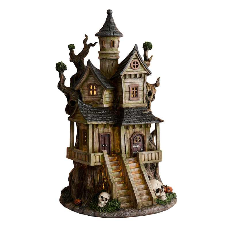 Haunted LED Tree House, 20" | At Home