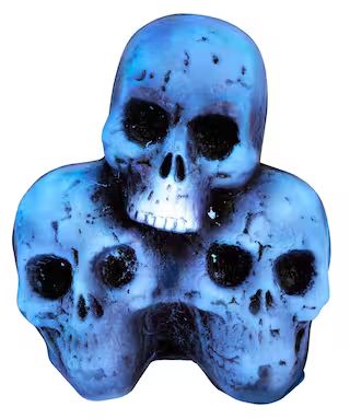 Skull Light-Up Trio Pyramid, White/Blue, 10-in, Indoor/Outdoor Decoration for Halloween | Canadian Tire