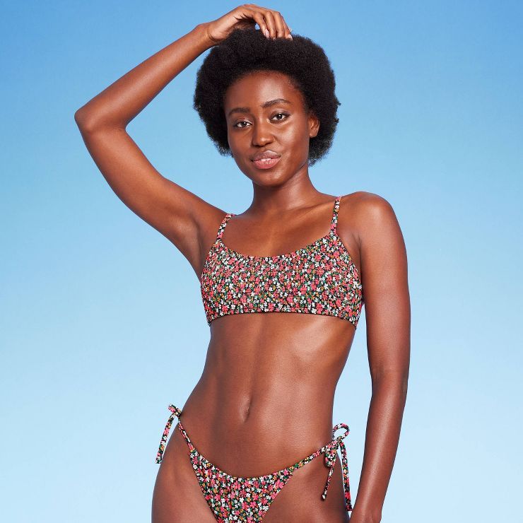 Women's Smocked Bralette Bikini Top - Wild Fable™ Multi Floral Print | Target