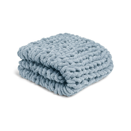 Chunky Knit Throw Blanket - Denim | DEMDACO