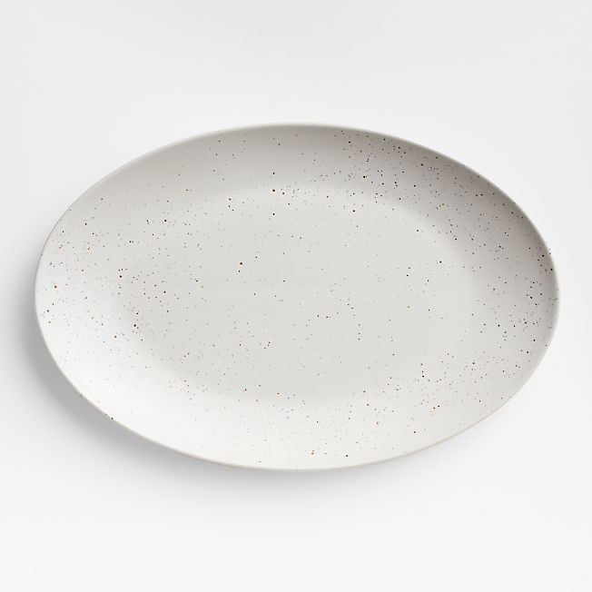 Craft Speckled White Large Oval Serving Platter + Reviews | Crate & Barrel | Crate & Barrel