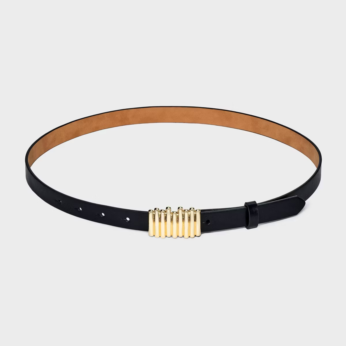 Women's Long Square Peg Buckle Belt - A New Day™ Black S: Adjustable Skinny Strap, Solid Patter... | Target