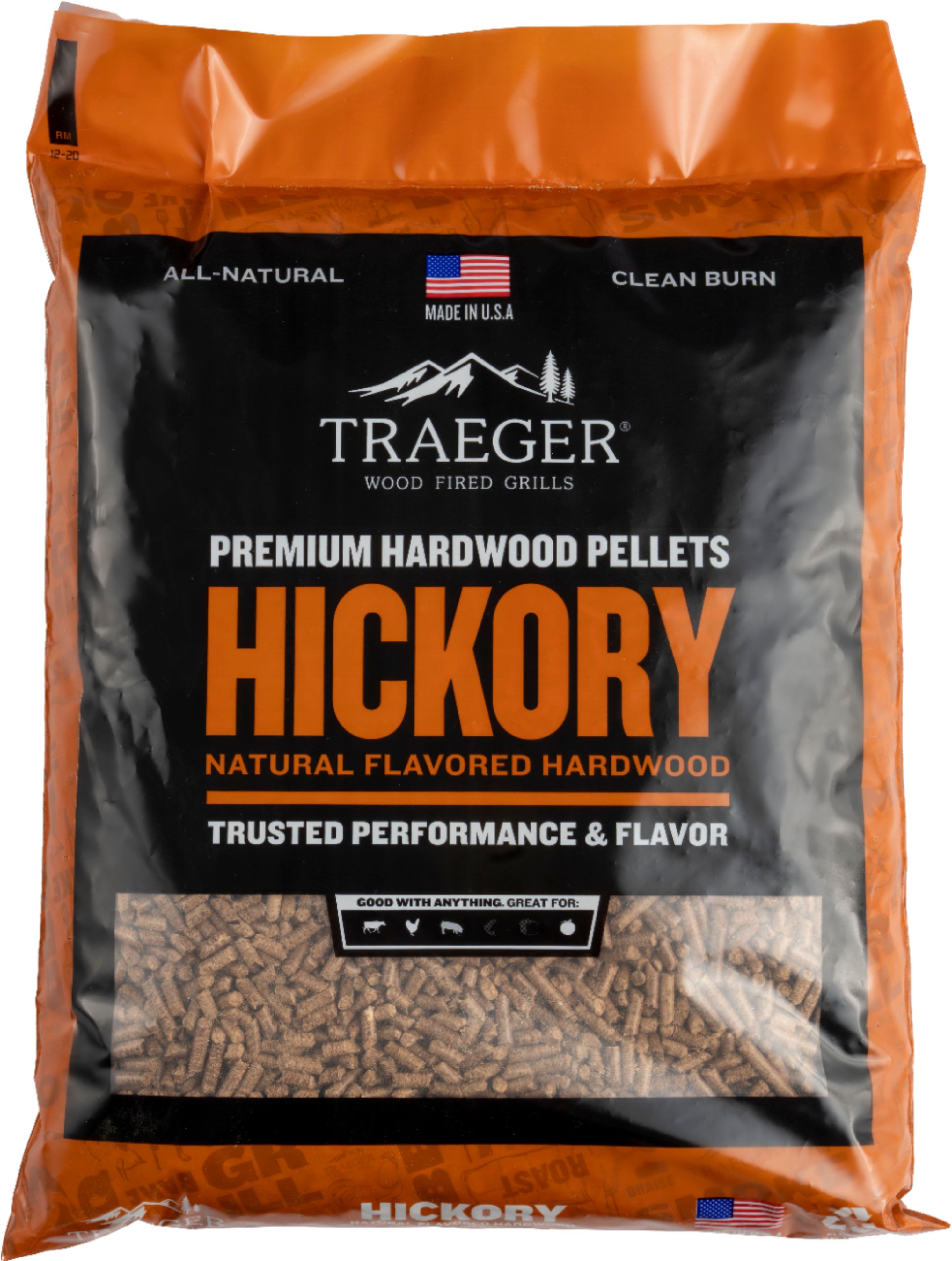 Traeger Grills Premium Hardwood Pellets Hickory Brown PEL319 - Best Buy | Best Buy U.S.