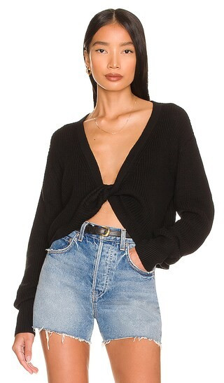 Sasha Twist Sweater in Black | Revolve Clothing (Global)